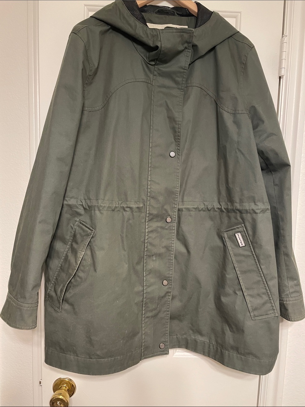 Hunter Men Olive Green Hooded Trench Coat